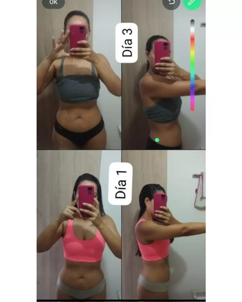 Comparación del día 1 y el día 3 de una participante.