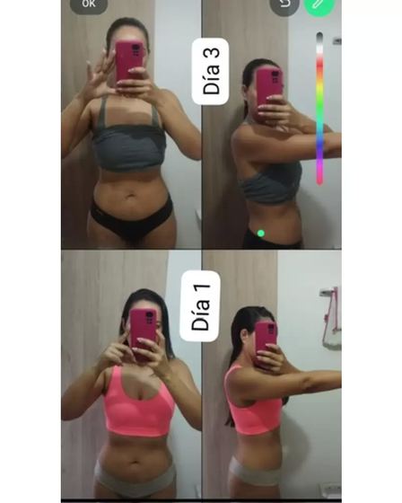 Comparación del día 1 y el día 3 de una participante.